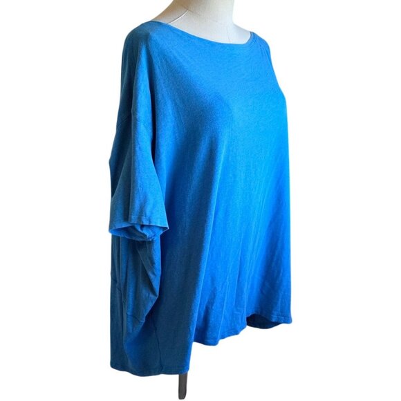 Lululemon Back In Action Pima Cotton Blue Boat Neck Top Womens Size 20 - Picture 2 of 16